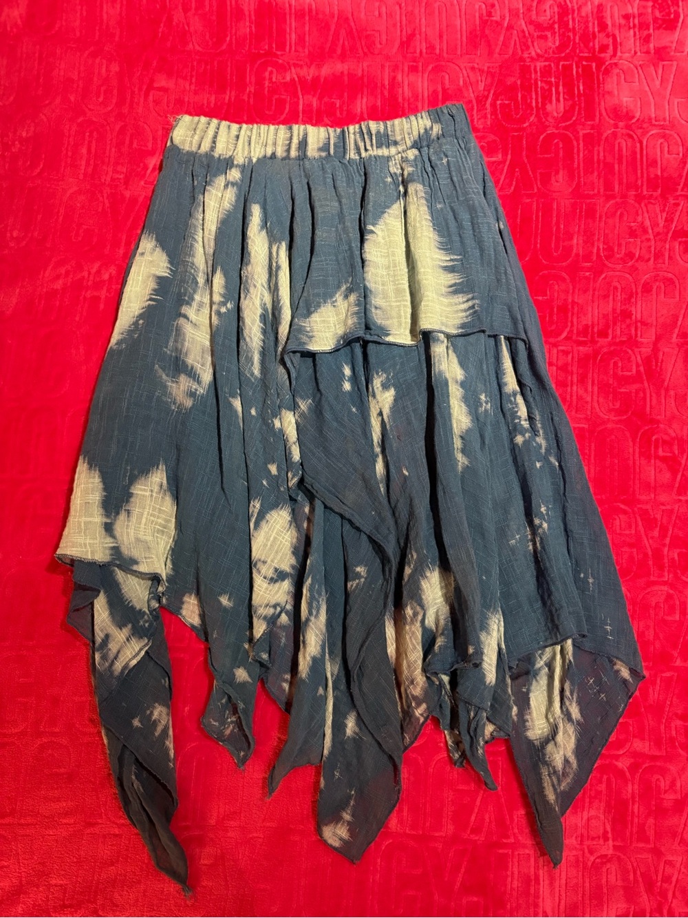 Boho Tie-Dye Handkerchief Hem Skirt | Fairy Grunge Festival Midi Skirt